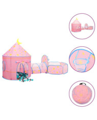 Tente de jeu pour enfants avec 250 balles Rose 301x120x128 cm | Mobilier & Déco