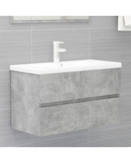 Armoire d'évier et lavabo intégré Gris béton Bois d'ingénierie | Mobilier & Déco