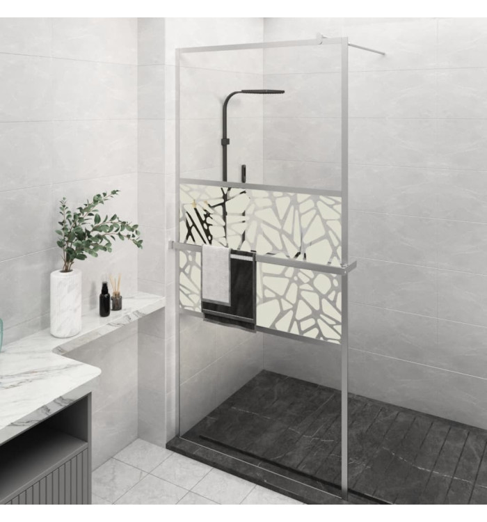 Paroi de douche et étagère Chrome 100x195cm Verre ESGetAluminium | Mobilier & Déco