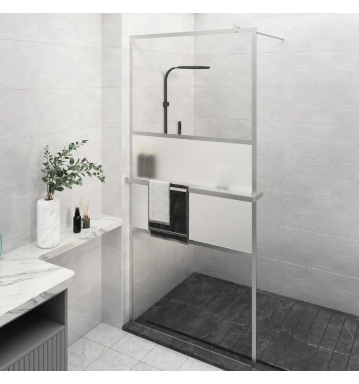 Paroi de douche et étagère Chrome 100x195cm Verre ESGetAluminium | Mobilier & Déco