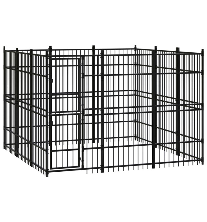 Chenil d'extérieur pour chiens Acier 8,29 m² | Mobilier & Déco