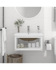 Cadre de lavabo de salle de bain vasque à encastrer Blanc Fer | Mobilier & Déco