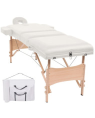 Table de massage pliable à 3 zones 10 cm d'épaisseur Blanc | Mobilier & Déco