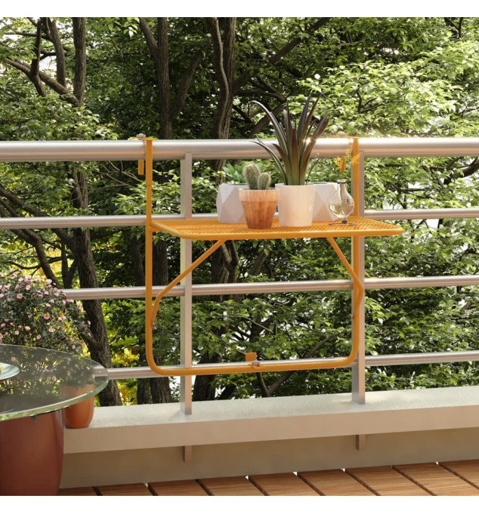 Table de balcon Jaune 60x40 cm Acier | Mobilier & Déco