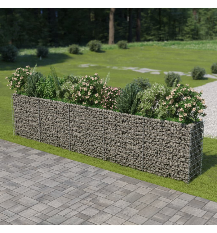 Lit surélevé à gabion Acier galvanisé 450x50x100 cm | Mobilier & Déco