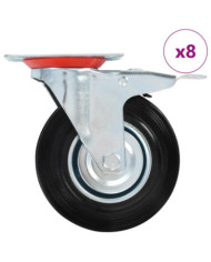 8 pcs Roulettes pivotantes 125 mm | Mobilier & Déco