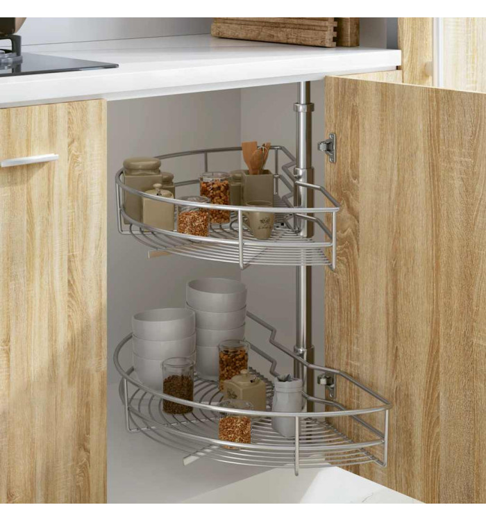 Panier à 2 niveaux métallique de cuisine 180 degrés 75x38x80 cm | Mobilier & Déco
