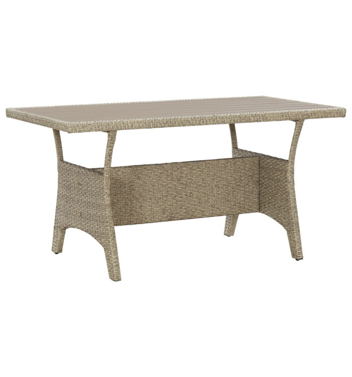 Table de jardin Gris 120x70x66 cm Résine tressée | Mobilier & Déco