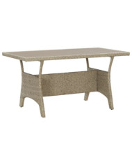 Table de jardin Gris 120x70x66 cm Résine tressée | Mobilier & Déco