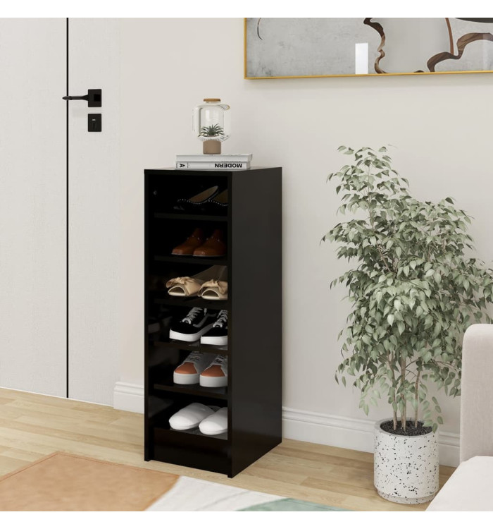 Armoire à chaussures Noir 31,5x35x90 cm Bois d'ingénierie | Mobilier & Déco