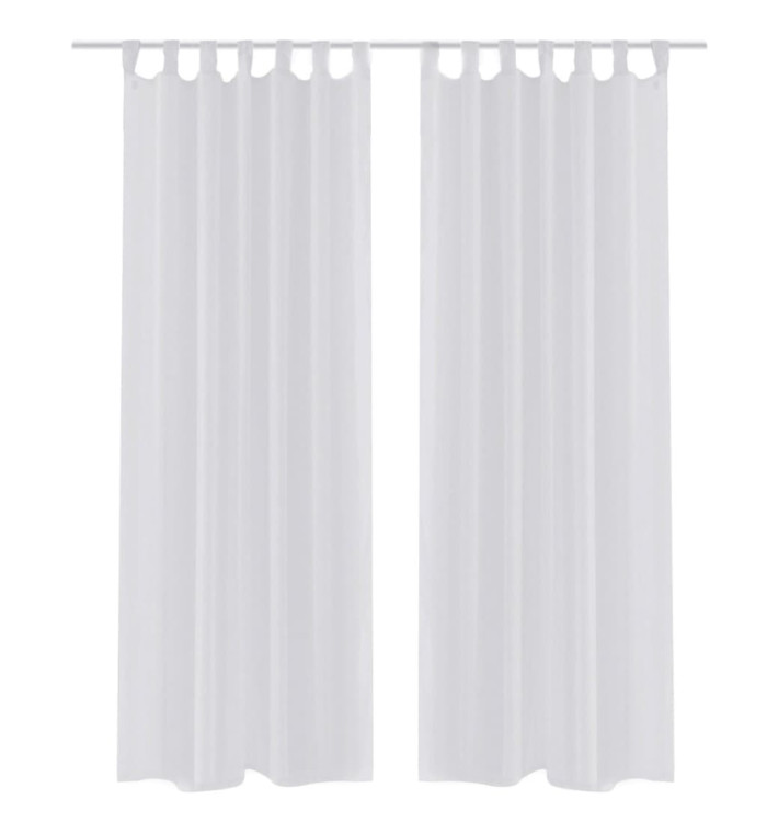 Rideau fin Blanc 140x245 cm 2 pcs | Mobilier & Déco