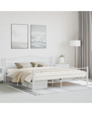 Cadre de lit sans matelas blanc métal 180x200 cm | Mobilier & Déco