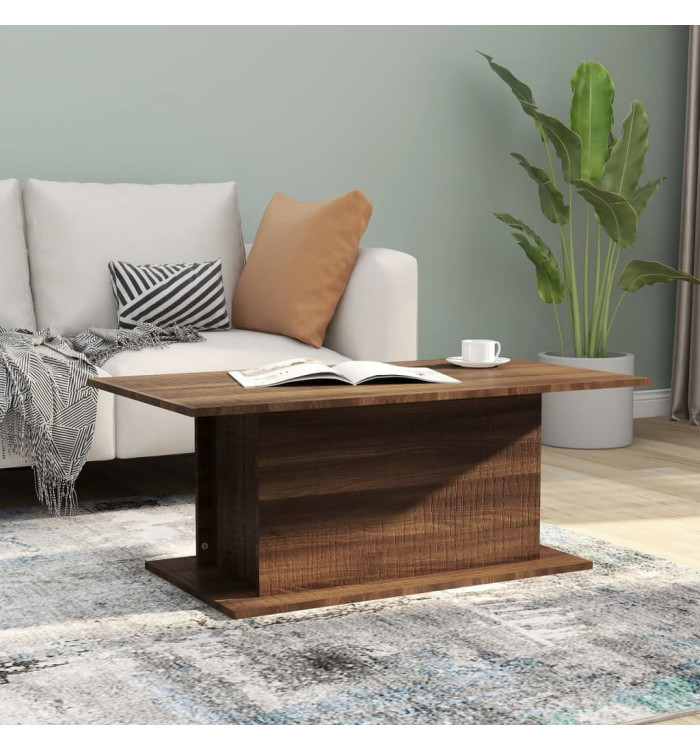 Table basse chêne marron 102x55,5x40 cm bois d'ingénierie | Mobilier & Déco