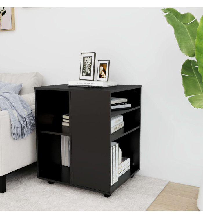 Armoire à roulettes Noir 60x53x72 cm Bois d’ingénierie | Mobilier & Déco