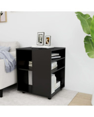 Armoire à roulettes Noir 60x53x72 cm Bois d’ingénierie | Mobilier & Déco