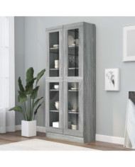 Armoire à vitrine Sonoma gris 82,5x30,5x185,5cm Bois ingénierie | Mobilier & Déco