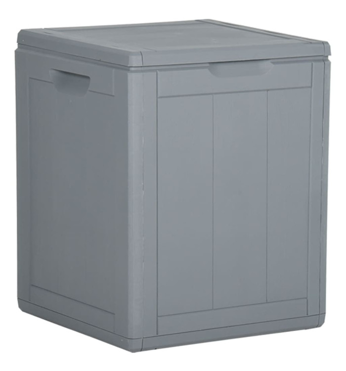 Boîte de rangement de jardin 90 L Gris PP Rotin | Mobilier & Déco