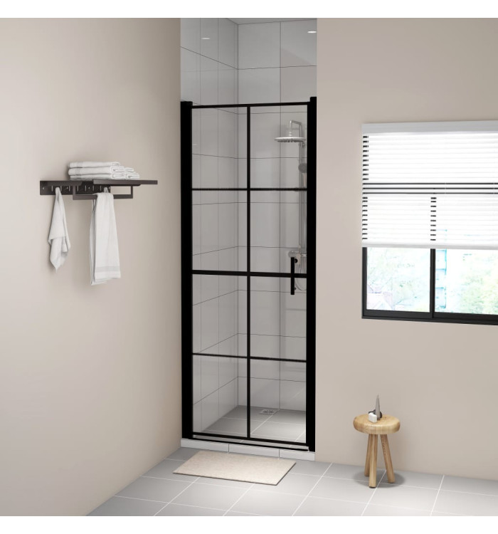 Porte de douche Verre trempé 81x195 cm Noir | Mobilier & Déco