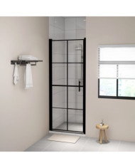 Porte de douche Verre trempé 81x195 cm Noir | Mobilier & Déco