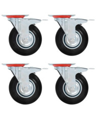 Roulettes pivotantes avec double frein 4 pcs 125 mm | Mobilier & Déco