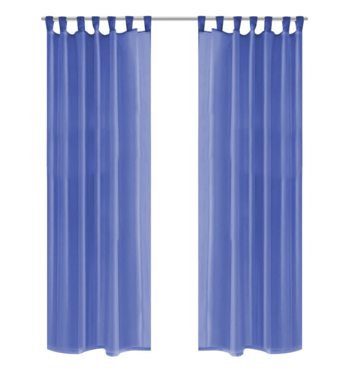 Rideau occultant 2 pcs Voile 140 x 175 cm Bleu royal | Mobilier & Déco