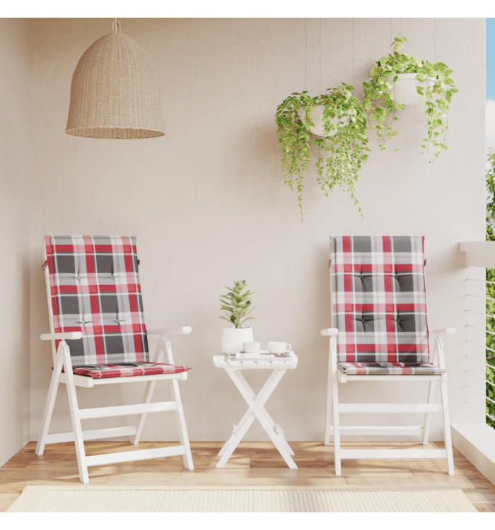 Coussins de chaise de jardin à dossier haut lot de 2 120x50x3cm | Mobilier & Déco