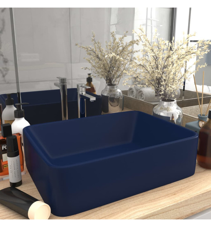Lavabo de luxe Bleu foncé mat 41x30x12 cm Céramique | Mobilier & Déco