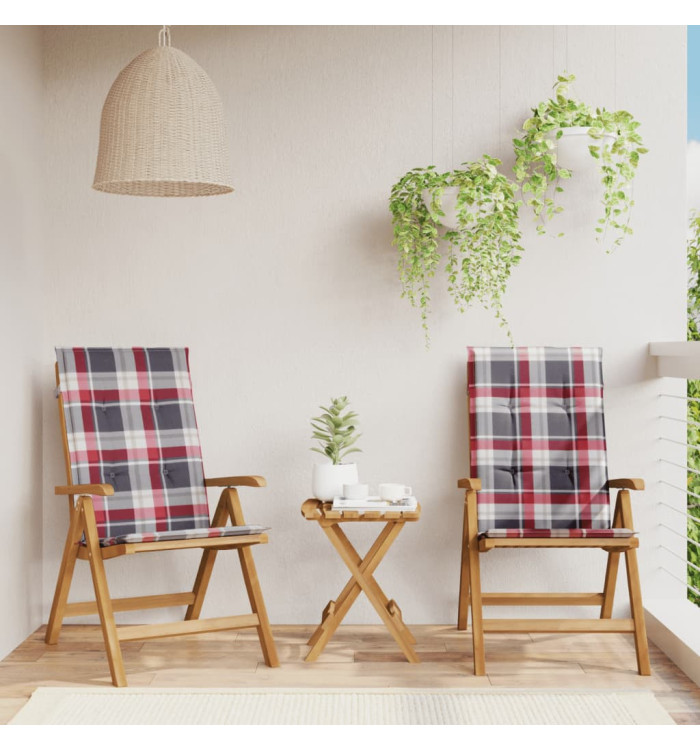 Chaises de jardin inclinables lot de 2 et coussins teck massif | Mobilier & Déco