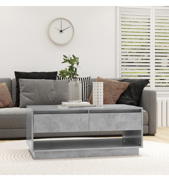 Table basse Gris béton 102,5x55x44 cm Bois d'ingénierie | Mobilier & Déco