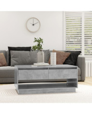 Table basse Gris béton 102,5x55x44 cm Bois d'ingénierie | Mobilier & Déco