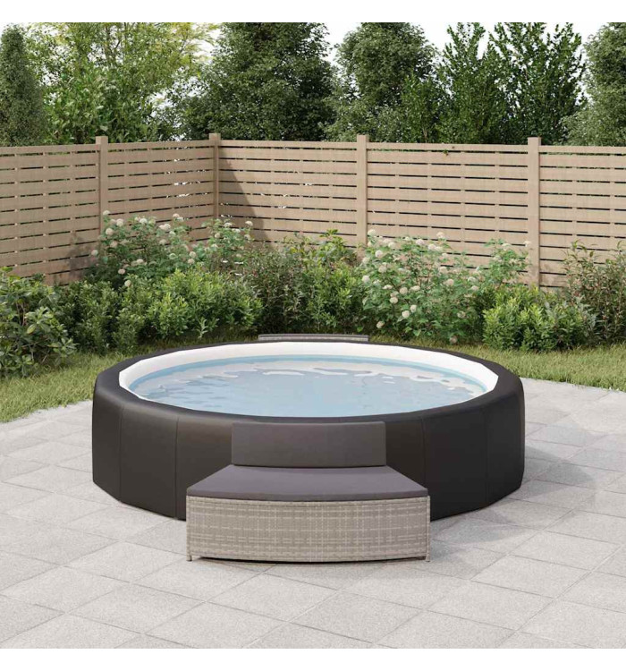 Bancs de spa avec coussins lot de 2 gris résine tressée | Mobilier & Déco