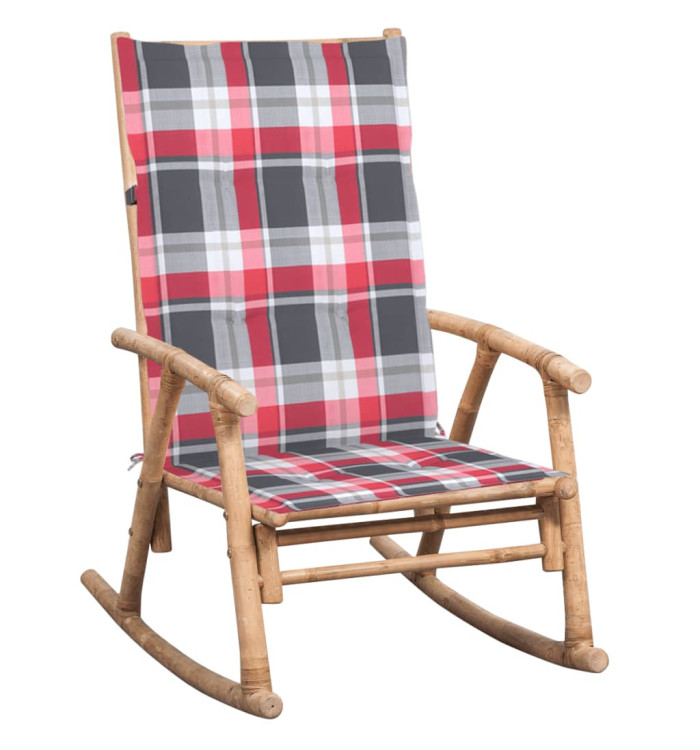 Chaise à bascule avec coussin Bambou | Mobilier & Déco