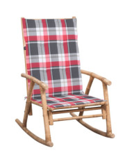 Chaise à bascule avec coussin Bambou | Mobilier & Déco