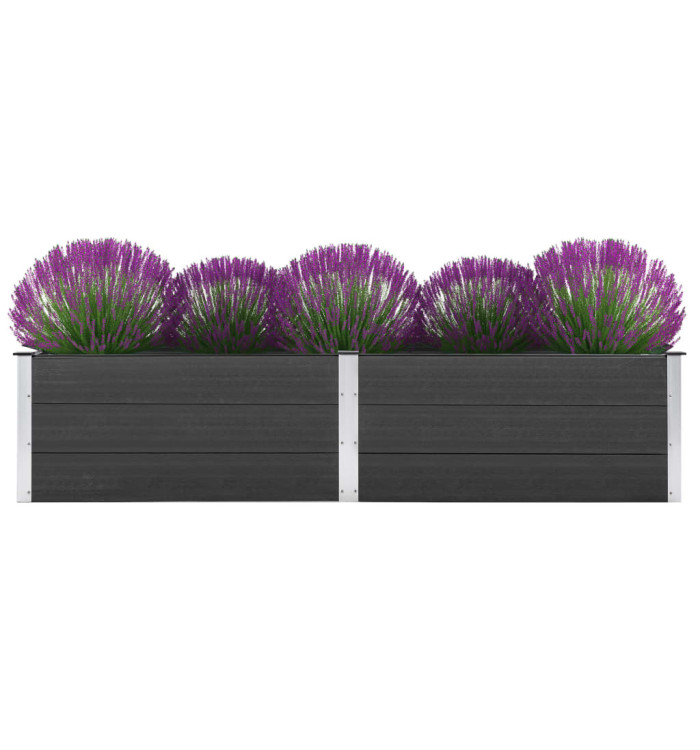 Lit surélevé de jardin 250x50x54 cm WPC Gris | Mobilier & Déco