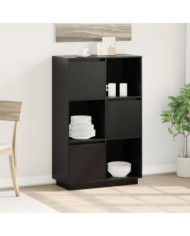 Buffet Noir 74x35x117 cm Bois massif de pin | Mobilier & Déco