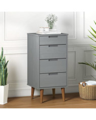Commode MOLDE Gris 40x35x82 cm Bois de pin massif | Mobilier & Déco