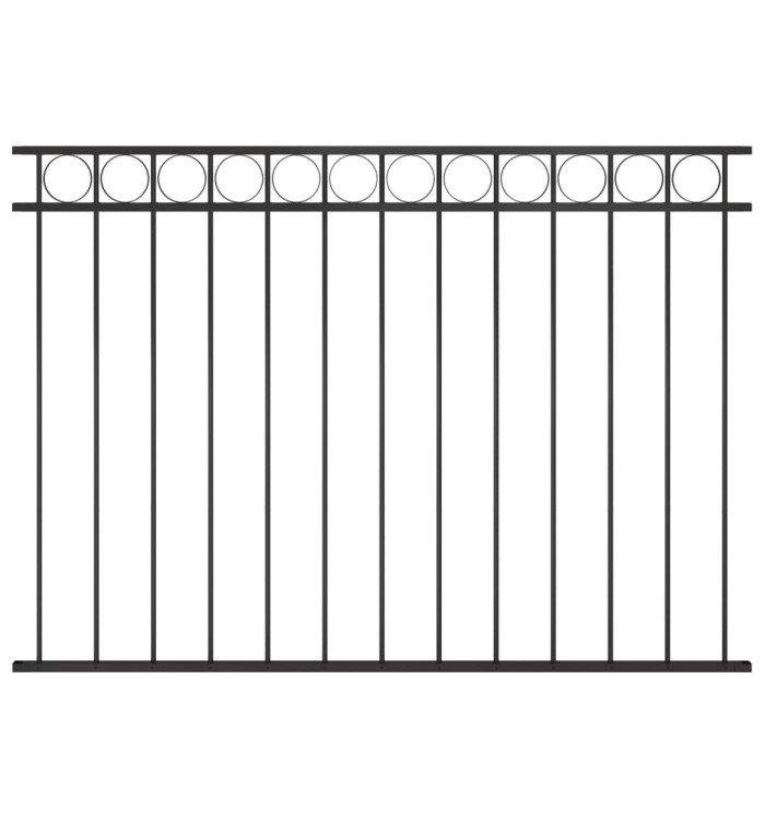 Panneau de clôture Acier 1,7x1,2 m Noir | Mobilier & Déco