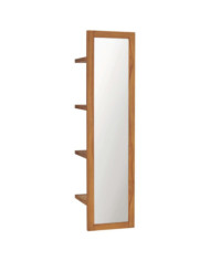 Miroir mural avec étagères 30x30x120 cm Bois de teck massif | Mobilier & Déco