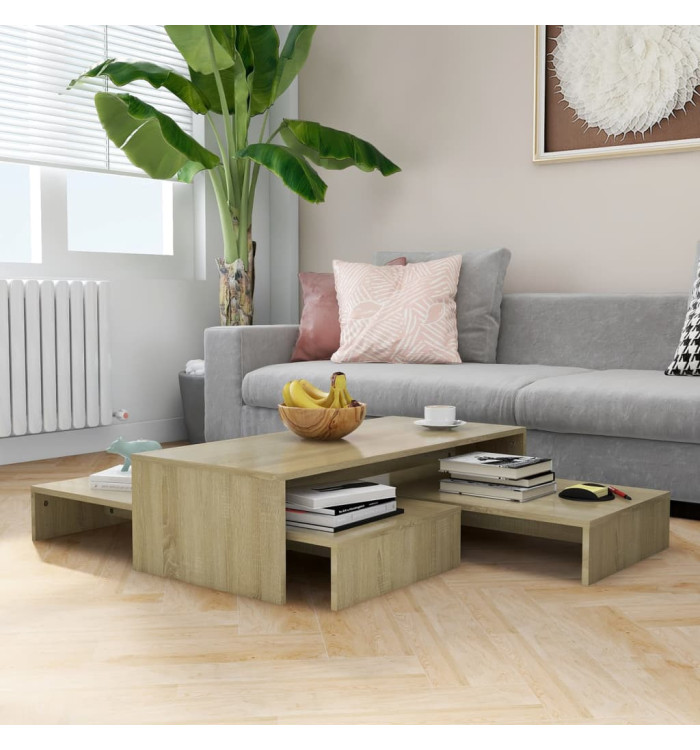 Set de tables basses gigognes chêne sonoma bois d'ingénierie | Mobilier & Déco