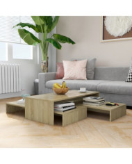 Set de tables basses gigognes chêne sonoma bois d'ingénierie | Mobilier & Déco