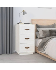   Table de chevet Blanc 40x40x75 cm Bois de pin solide | Mobilier & Déco
