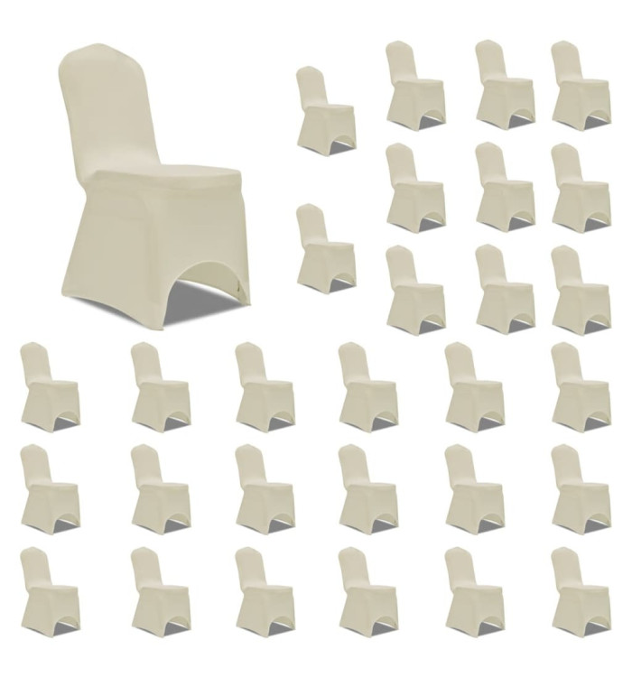 Housses élastiques de chaise Crème 30 pcs | Mobilier & Déco