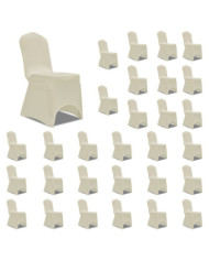 Housses élastiques de chaise Crème 30 pcs | Mobilier & Déco