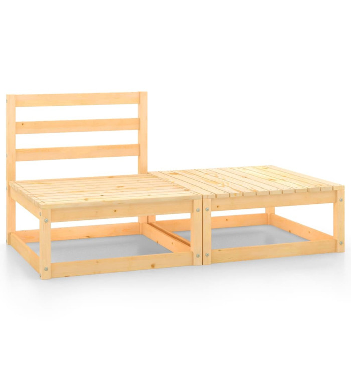 Salon de jardin 2 pcs bois de pin massif | Mobilier & Déco