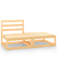Salon de jardin 2 pcs bois de pin massif | Mobilier & Déco