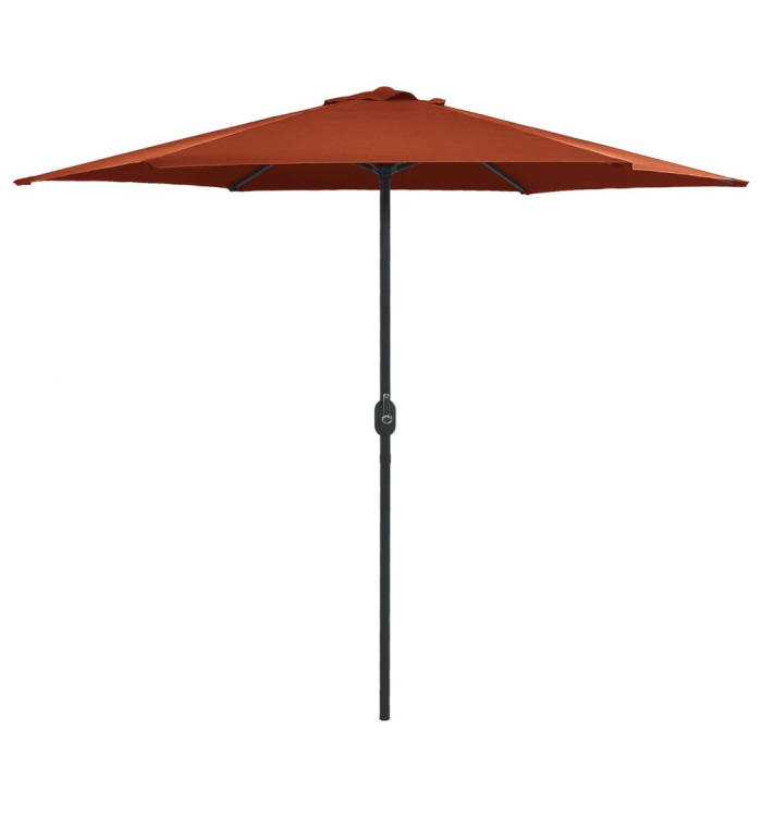 Parasol de jardin et mât en aluminium 270x246 cm Terre cuite | Mobilier & Déco