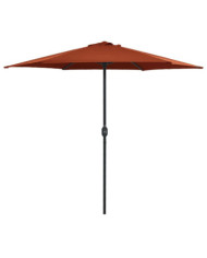 Parasol de jardin et mât en aluminium 270x246 cm Terre cuite | Mobilier & Déco