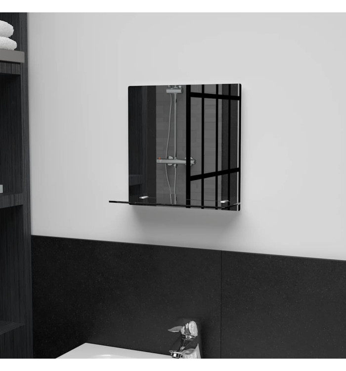 Miroir mural avec étagère 30x30 cm Verre trempé | Mobilier & Déco
