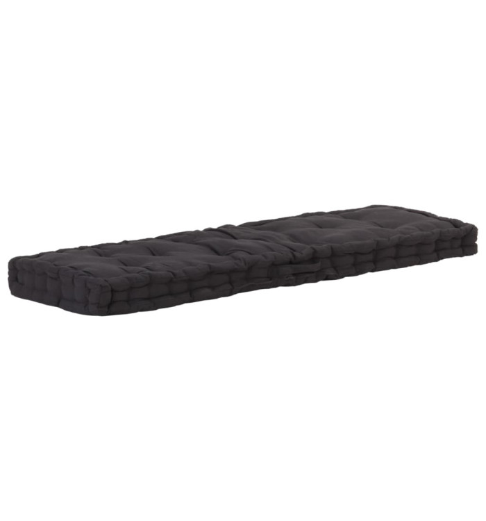 Coussin de plancher de palette Coton 120x40x7 cm Noir | Mobilier & Déco