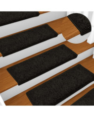Tapis d'escalier 15 pcs 65x21x4 cm Noir | Mobilier & Déco
